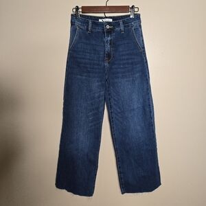 KanCan High Rise Wide Leg Medium Wash Jeans Crop